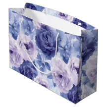 Large Scale Blue Shades Abstract Floral Botanical