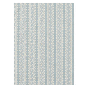 Large Scale Celadon Ikat, Cream Weave Tablecloth