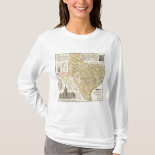 Large Scale County and Railroad Map Of Texas T-Shirt
