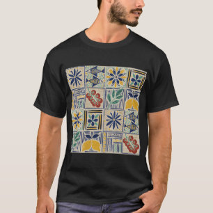 Large scale of Mediterranean Tile Pattern with Lem T-Shirt