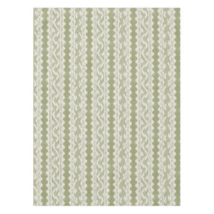 Large Scale Sage Ikat, Cream Woven Look Tablecloth