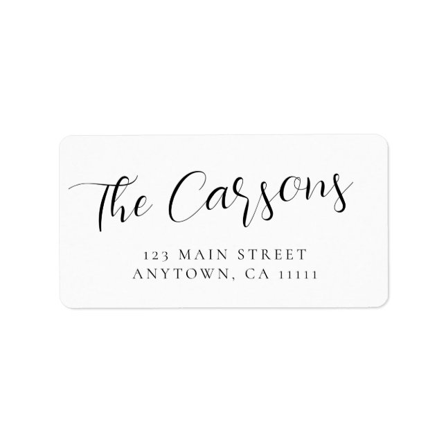 Large Script Modern Return Address Label (Front)