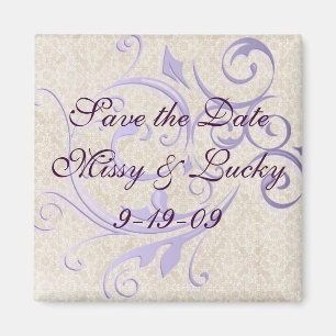 Large Scroll Save the Date Magnet