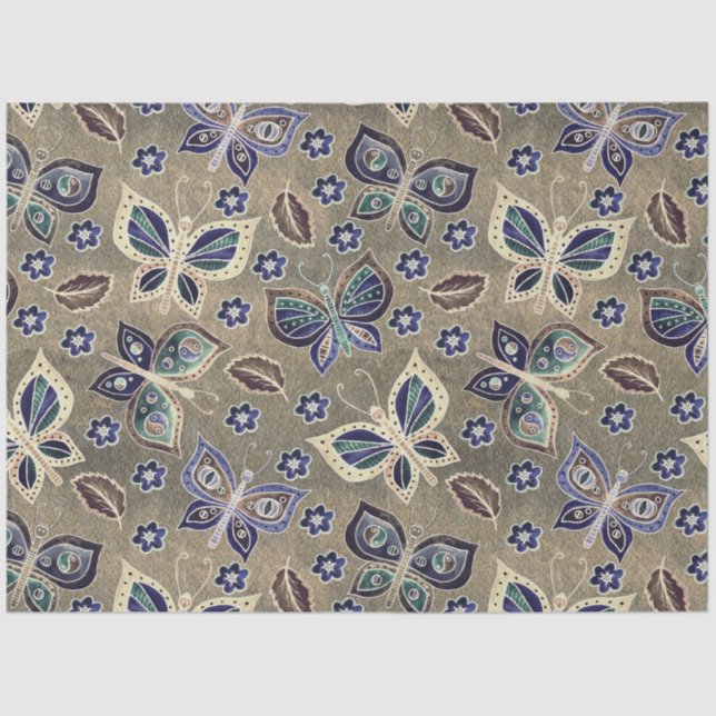 Large Seamless Butterfly Pattern Decoupage Tissue Paper (Front)