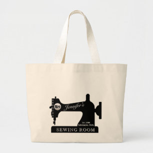 Large Seamstress Sewing Room Quilter Fabric Gift L Large Tote Bag