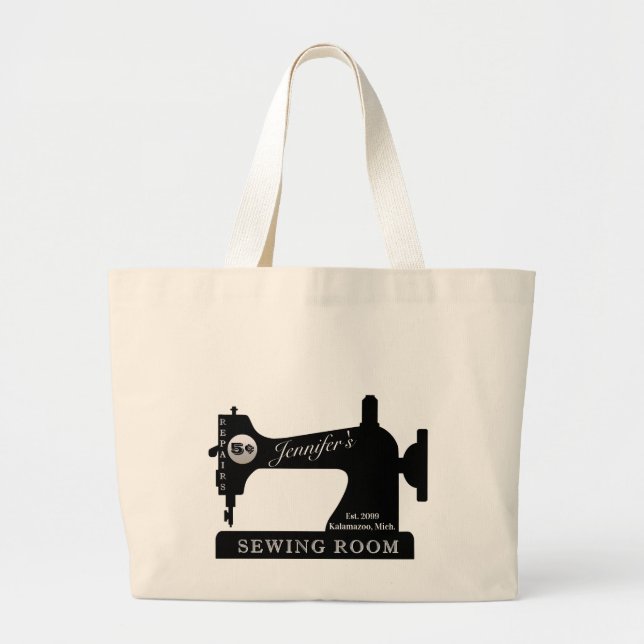 Large Seamstress Sewing Room Quilter Fabric Gift L Large Tote Bag (Front)