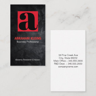 Large Serif   Black Texture Business Card