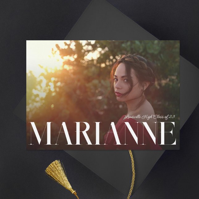 Large Serif Name Photo Graduation Invitation (Creator Uploaded)