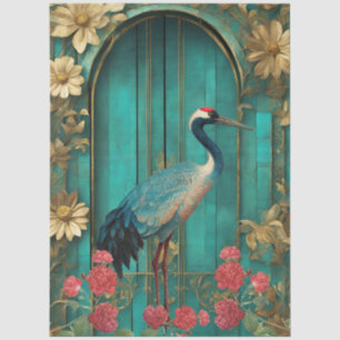 Large Shabby Chic Teal Craft Tissue Paper  