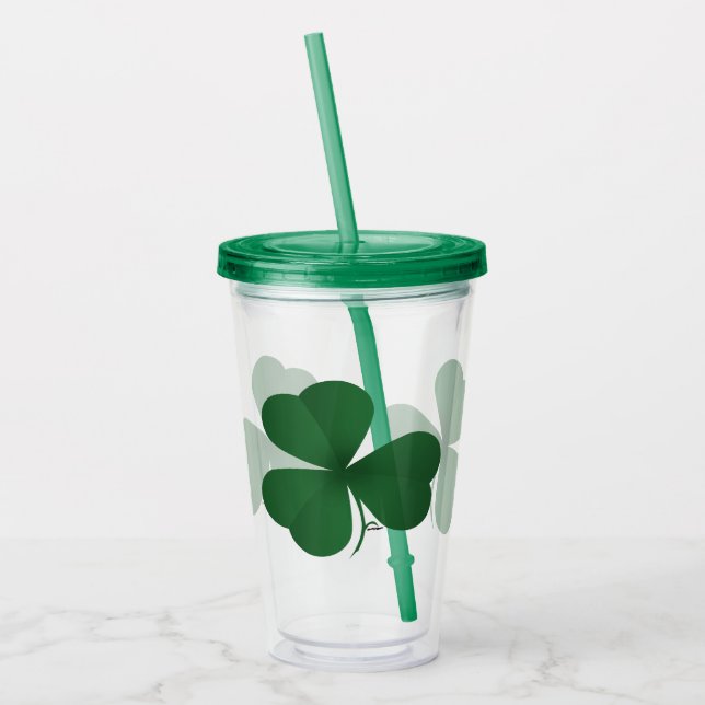 Large Shamrock Acrylic Tumbler (Left)