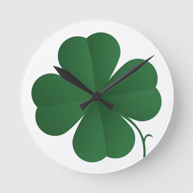 Large Shamrock Round Clock (Front)