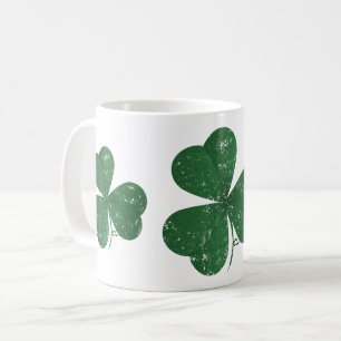 Large Shamrock Vintage Coffee Mug