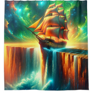 Large Ship Fantasy Design Shower Curtain