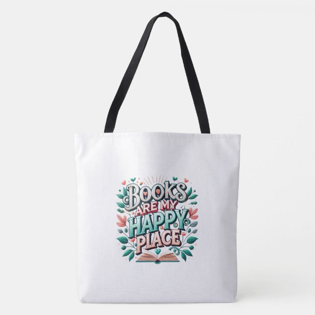 Large Shoulder Tote Bag for Book Lovers (Front)