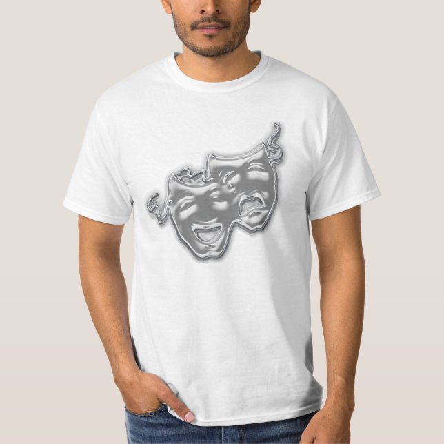 Large Silver Masks T-Shirt (Front)