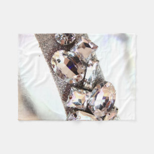 Large Silver Rhinestones Fleece Blanket