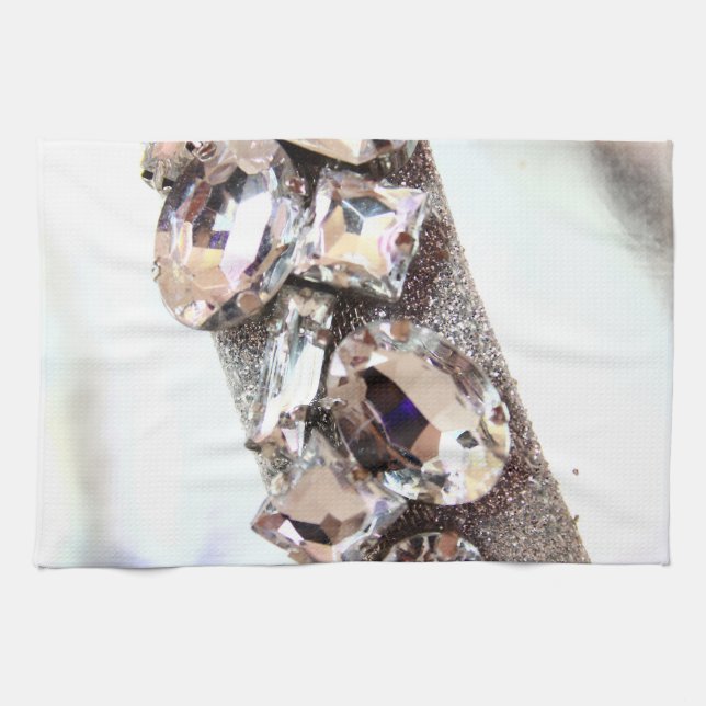 Large Silver Rhinestones Tea Towel (Horizontal)