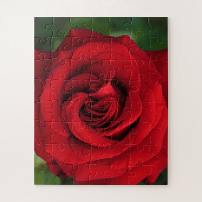 Large Single Red Rose Up Close Jigsaw Puzzle (Vertical)