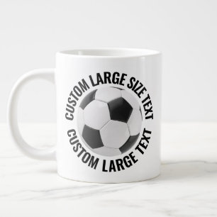 Large Size Personalised Text Giant Soccer Mug 20oz