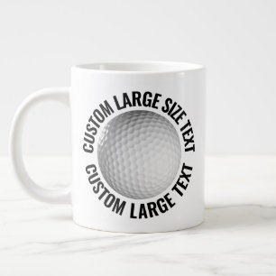 Large Size Personalized Text Golf Ball Custom Coffee Mug