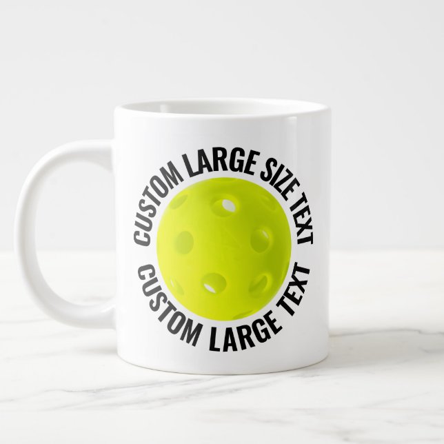 Large Size Personalized Text Pickleball Custom Coffee Mug (Left)