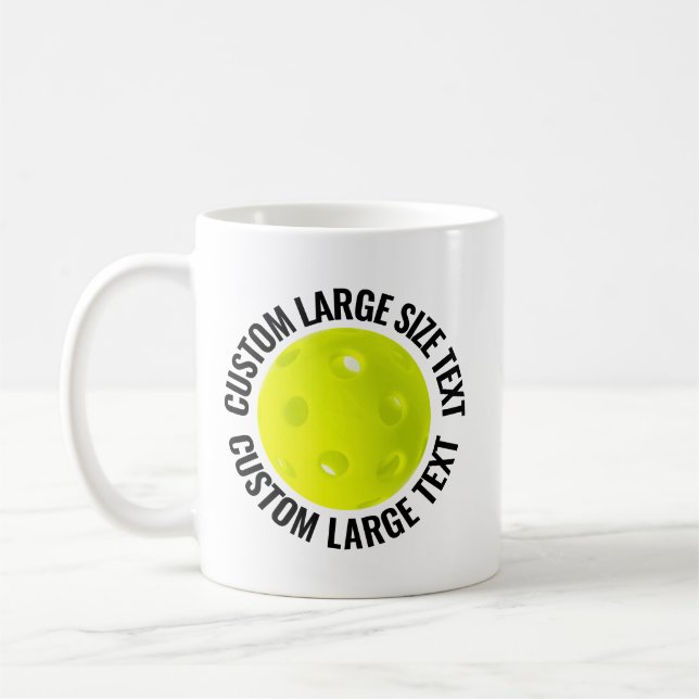 Large Size Text 11oz Personalised Pickleball Mug (Left)