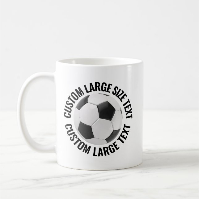 Large Size Text 11oz Personalised Soccer Mug (Left)