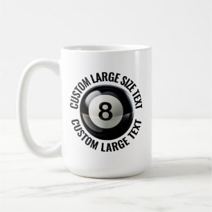 Large Size Text 15oz Personalised 8 Ball Mug