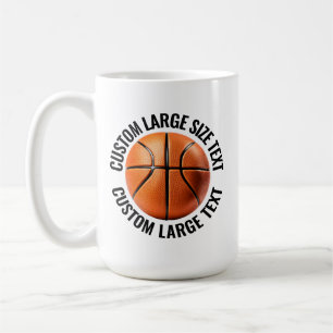 Large Size Text 15oz Personalised Basketball Mug