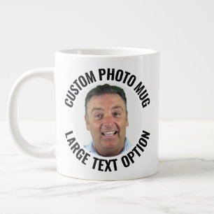 Large Size Text Personalised Giant Photo Mug