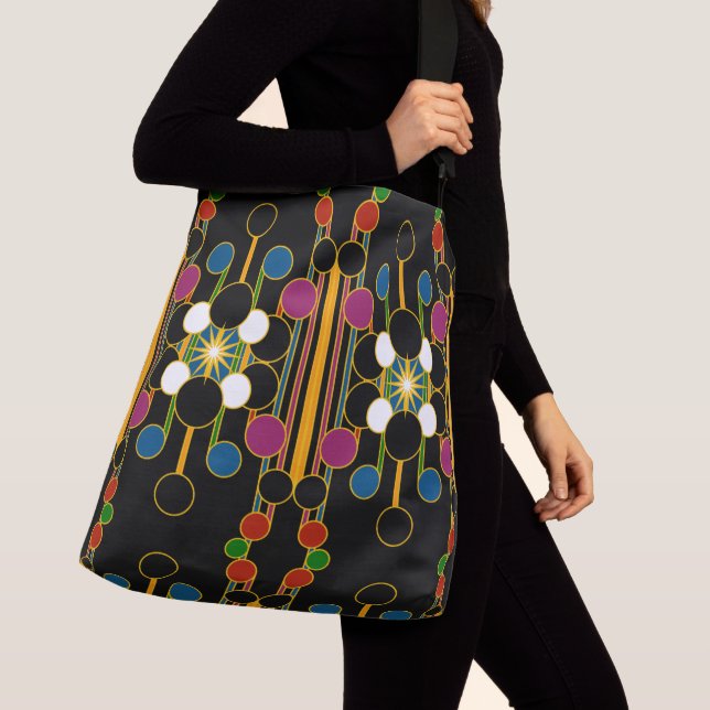 Large-Sized Tote Bag Modern Geometric #4 (Close Up)