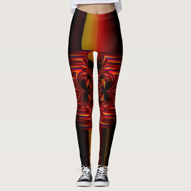 Large Small Stripes With Bow Leggings (Front)