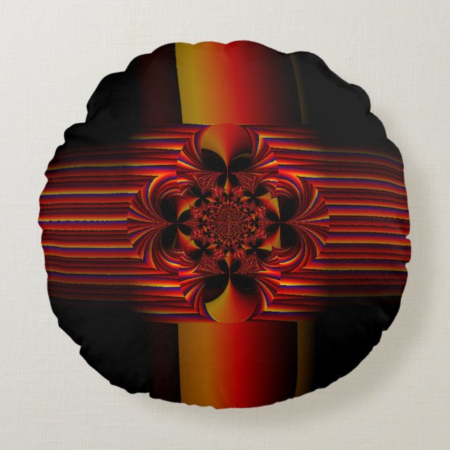 Large Small Stripes With Bow Round Cushion (Front)