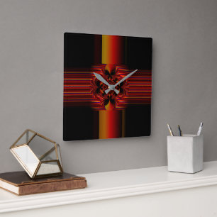 Large Small Stripes With Bow Square Wall Clock