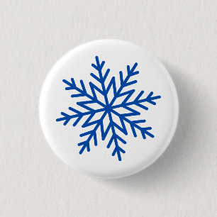 Large Snowflake 3 Cm Round Badge