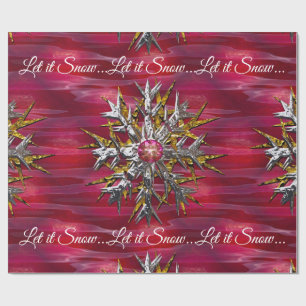 Large Snowflake Over Paris Specialised Glossy Wrapping Paper