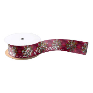 Large Snowflake Over Paris Specialised Satin Ribbon
