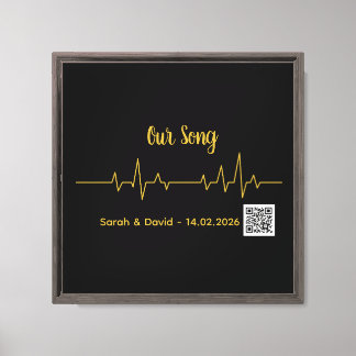 Large Soundwave Song Art Canvas-Interactive Weddin Canvas Print