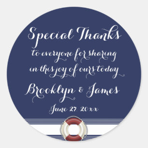 Large Special Thanks Nautical Wedding Stickers