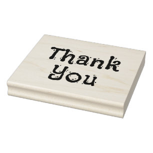 Large Speckled Thank You Rubber Stamp