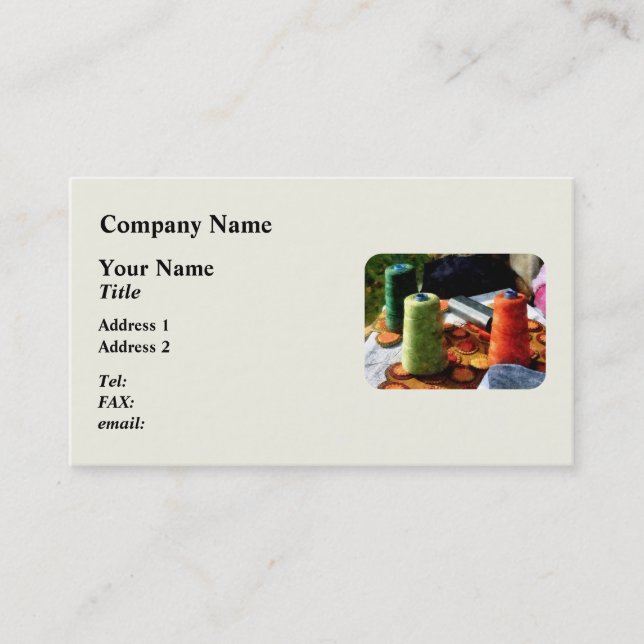 Large Spools of Thread Business Card (Front)