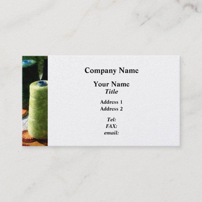 Large Spools of Thread - Platinum Business Card (Front)