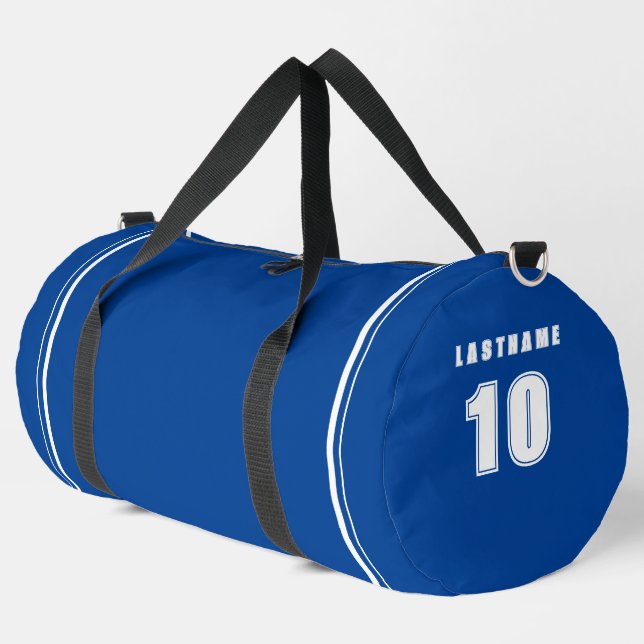 Large Sports Duffle Bag | Custom Name and Number (Left Corner)