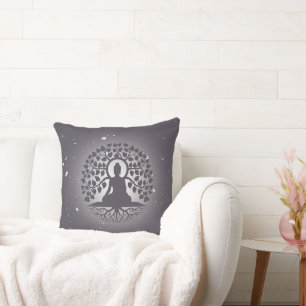 Large Square Yoga Throw Pillow