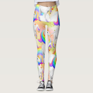 Large Stars Rainbow Unicorn Princess of the Forest Leggings