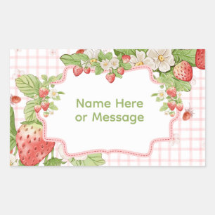 Large Sticker Label Strawberry Theme