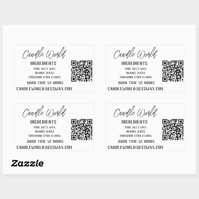 Large Stickers - Beeswax Candle World (Sheet)