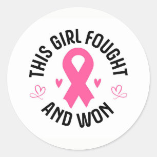 Large Stickers-Pink Ribbon Classic Round Sticker