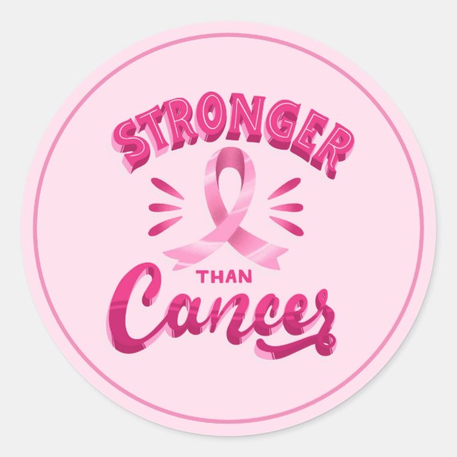 Large Stickers-Pink Ribbon Classic Round Sticker (Front)