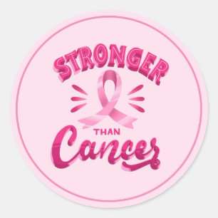Large Stickers-Pink Ribbon Classic Round Sticker